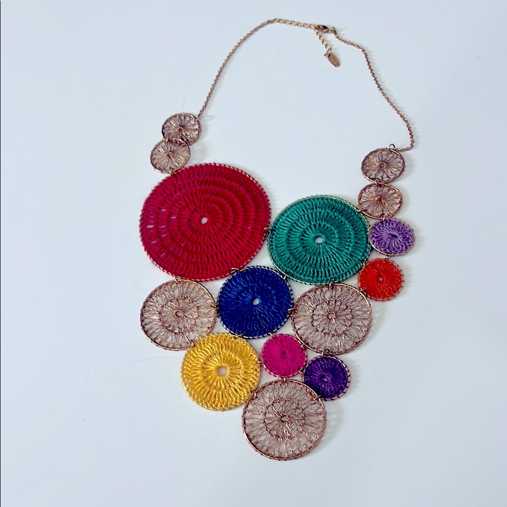 Anthropologie Crochet Circle Necklace